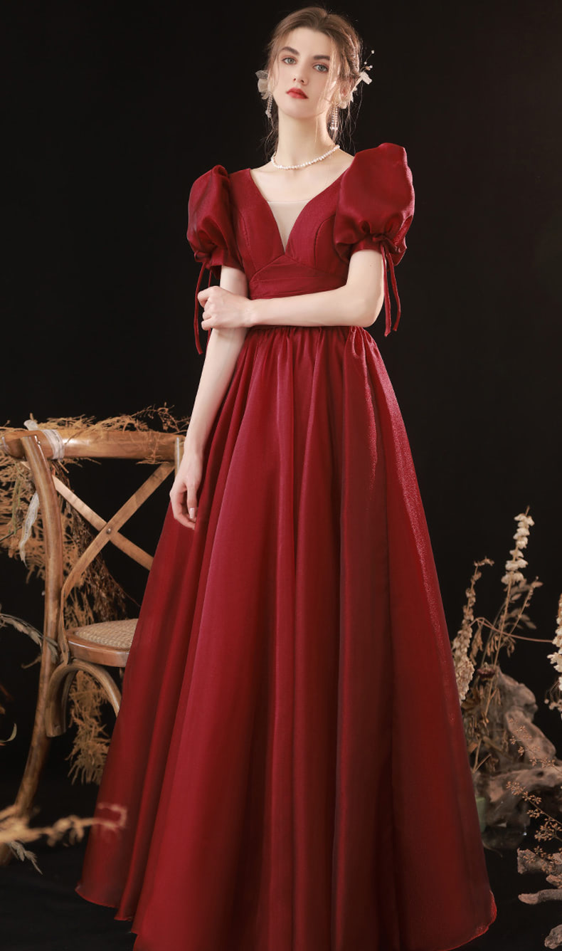 V-Neck-Short-Puff-Sleeve-Red-Prom-Party-Banquet-Evening-Dress07.jpg