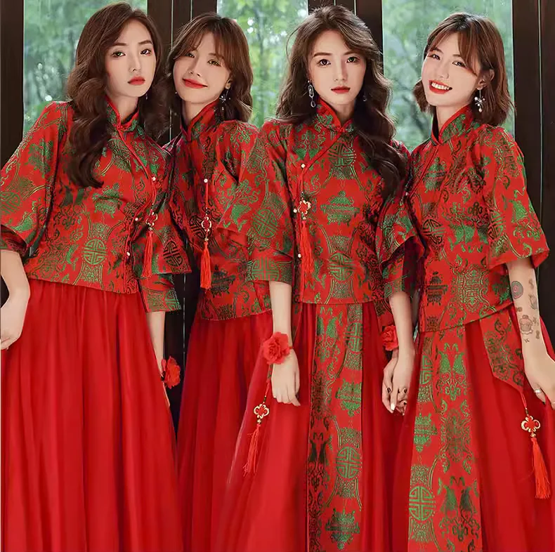Vintage-Chinese-Style-Red-Bridesmaid-Dress-Party-Formal-Gown-for-Ladies10