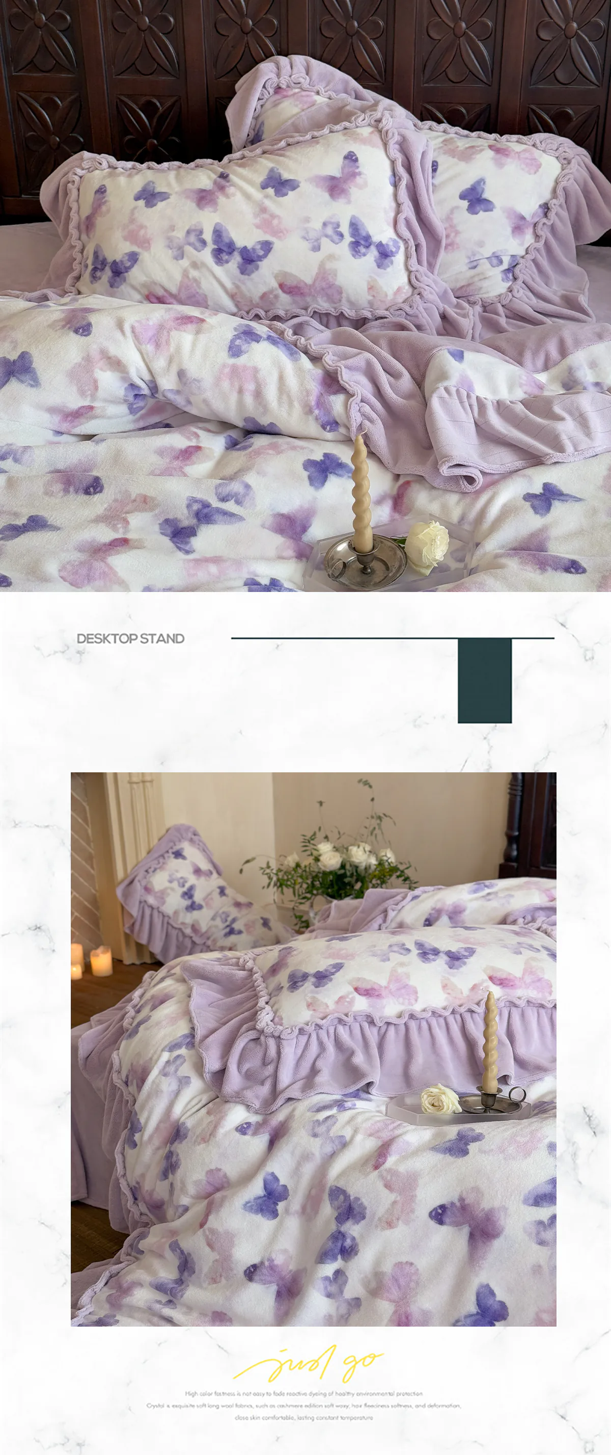 260g-Matte-Milk-Velvet-Digital-Print-Oil-Painting-Style-Butterfly-Bedding-4-Pcs-Set11