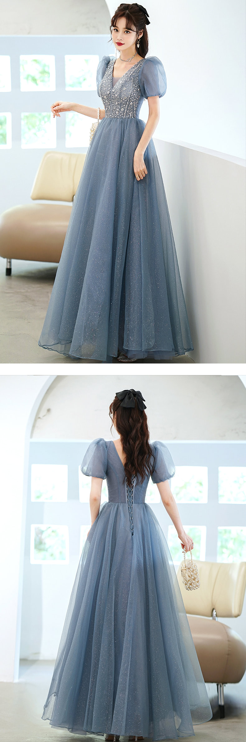 A-Line-Blue-Tulle-Short-Sleeve-Prom-Party-Formal-Evening-Dress17.jpg