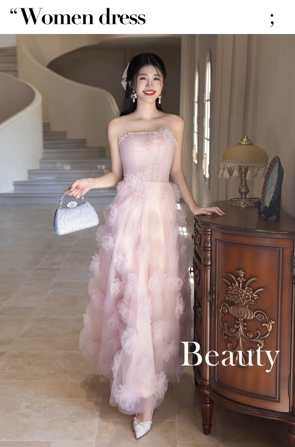 A-Line-Strapless-Blush-Pink-3D-Floral-Layered-Tulle-Formal-Evening-Gown07