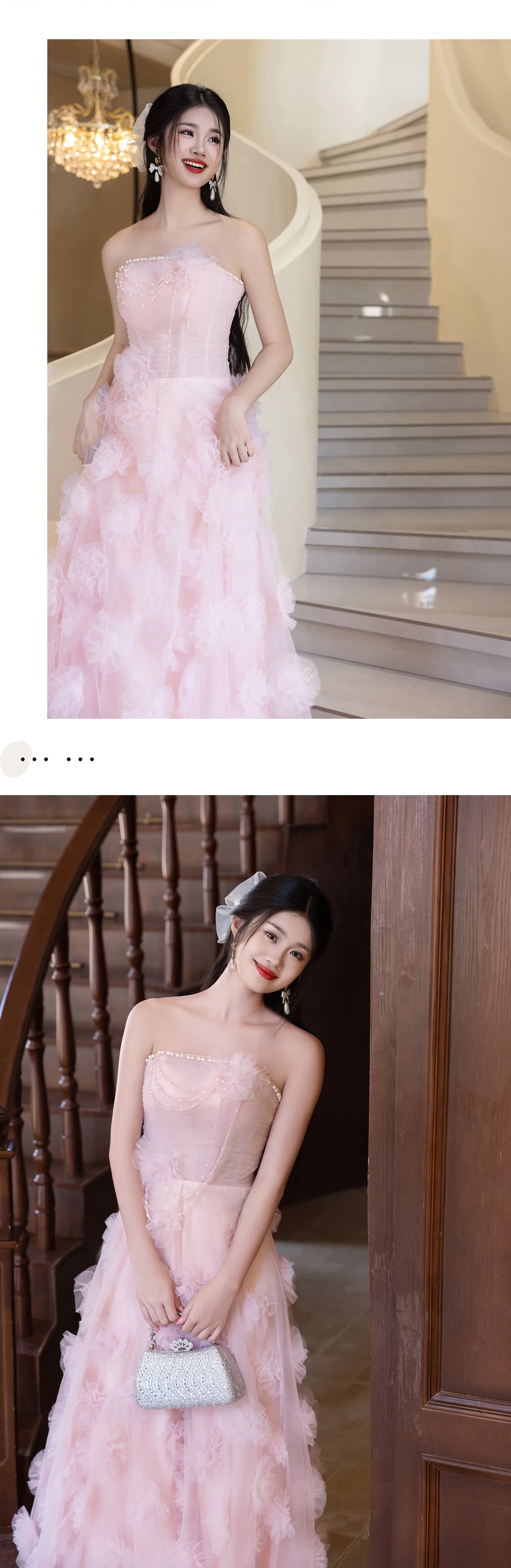 A-Line-Strapless-Blush-Pink-3D-Floral-Layered-Tulle-Formal-Evening-Gown12