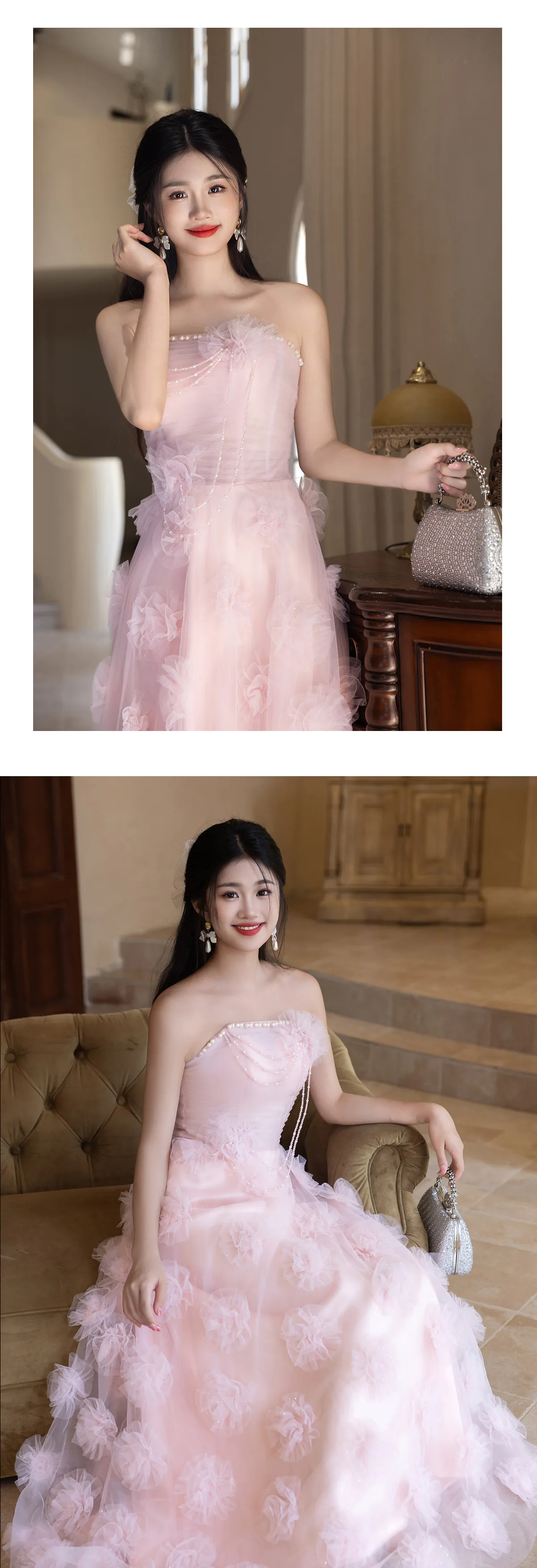 A-Line-Strapless-Blush-Pink-3D-Floral-Layered-Tulle-Formal-Evening-Gown14