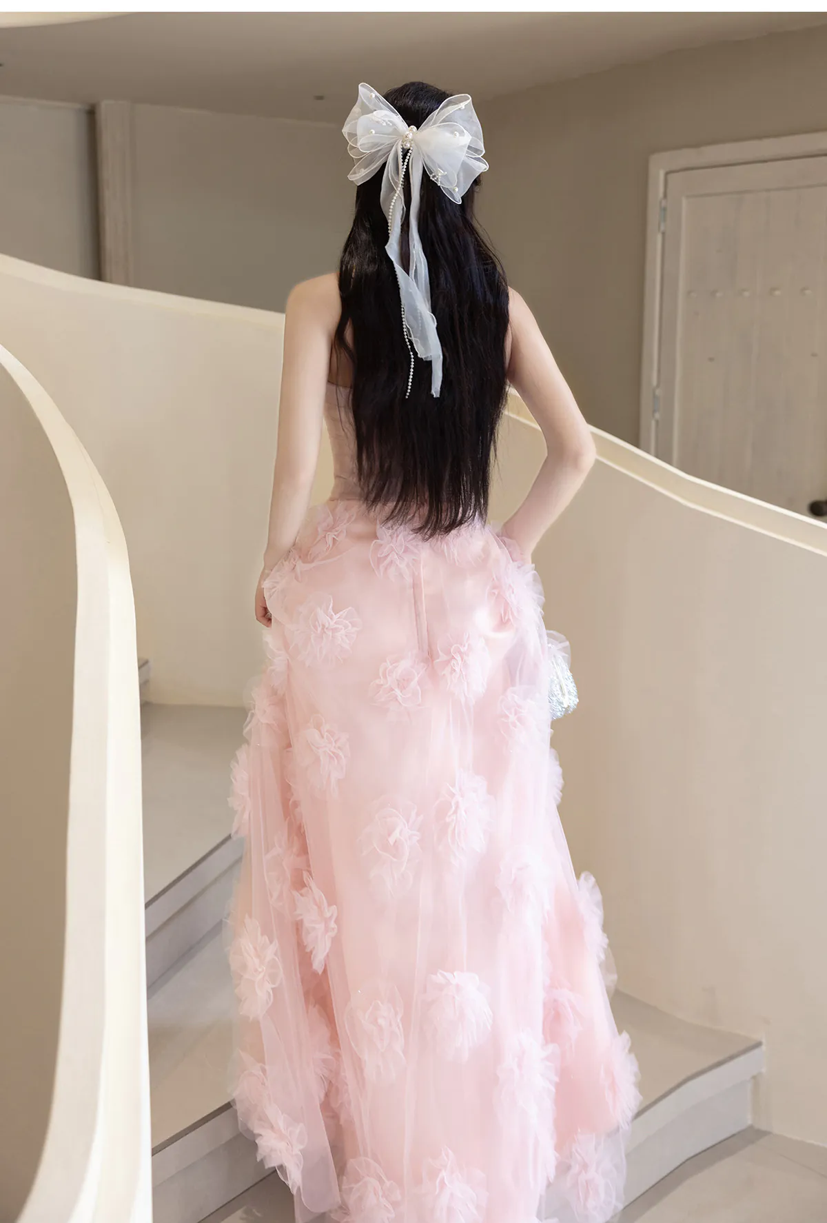 A-Line-Strapless-Blush-Pink-3D-Floral-Layered-Tulle-Formal-Evening-Gown15
