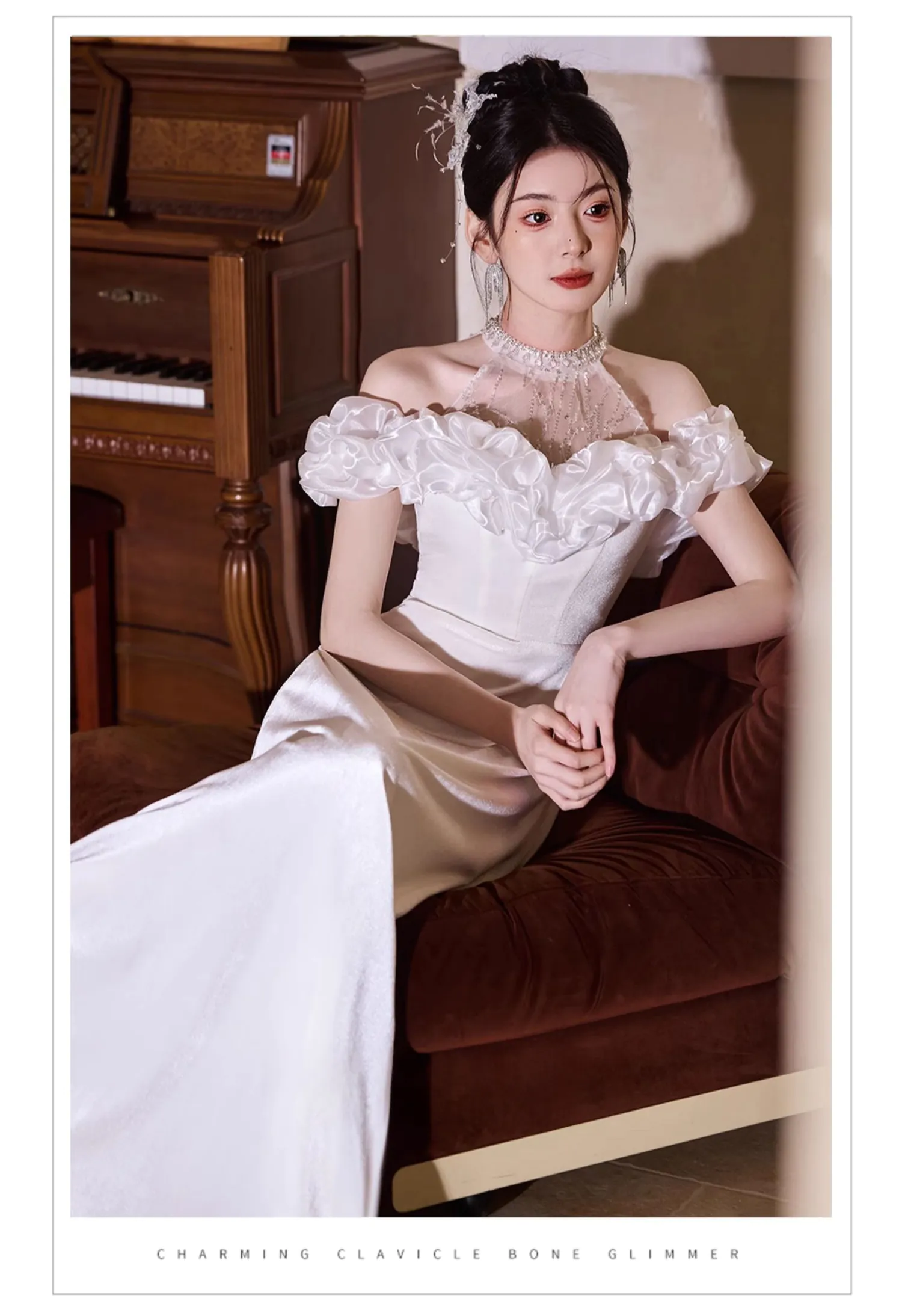 Classic-Off-Shoulder-Sweetheart-Ruffle-Neckline-Ivory-Evening-Formal-Dress16