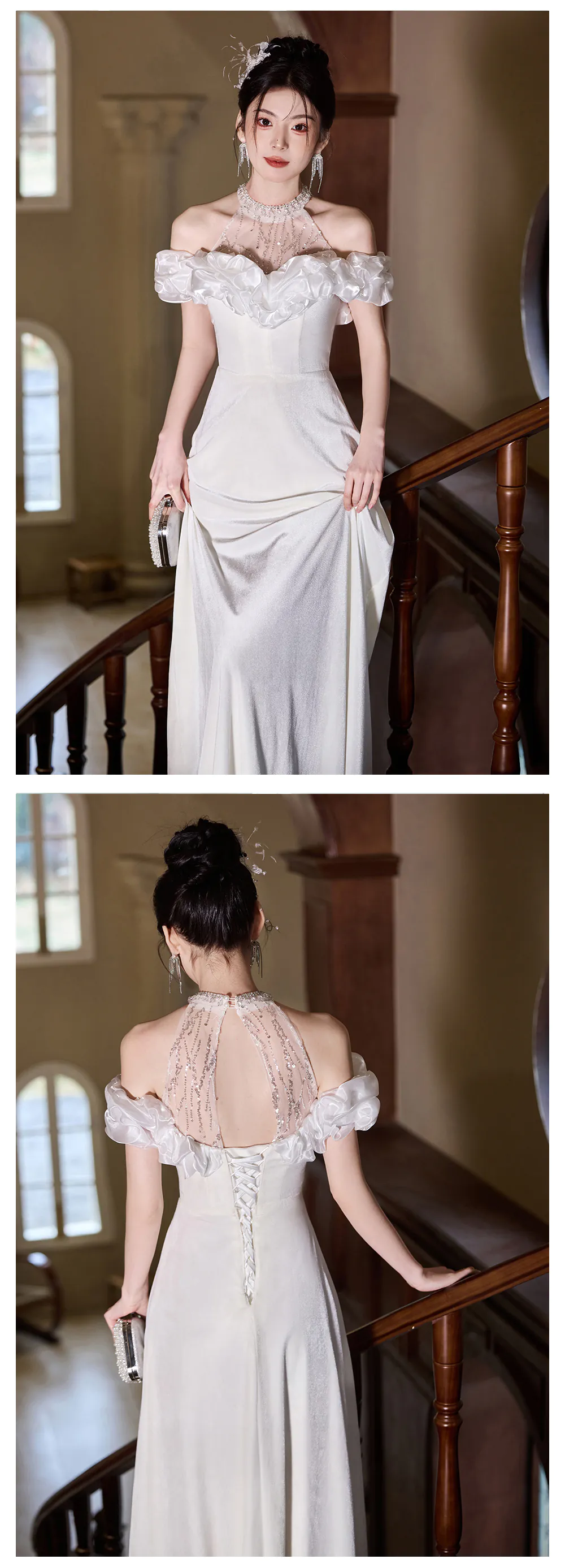 Classic-Off-Shoulder-Sweetheart-Ruffle-Neckline-Ivory-Evening-Formal-Dress19