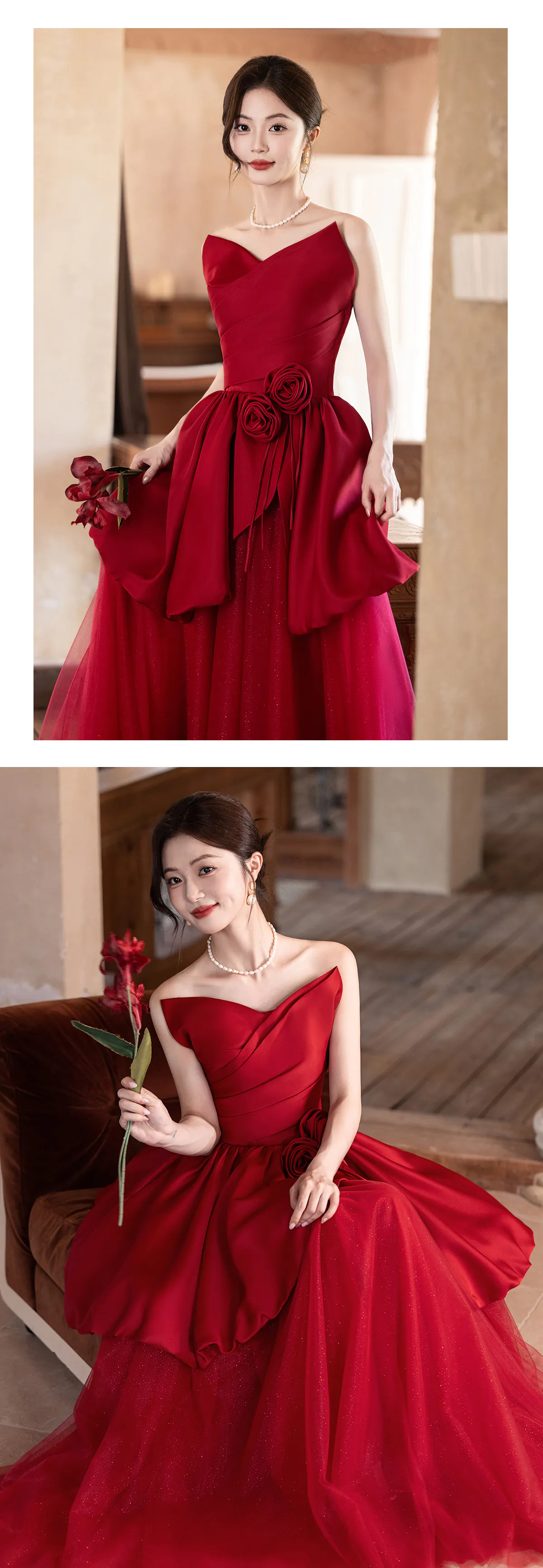 Classic-Wine-Red-Satin-Sleeveless-Off-Shoulder-Tulle-Skirt-Formal-Dress14