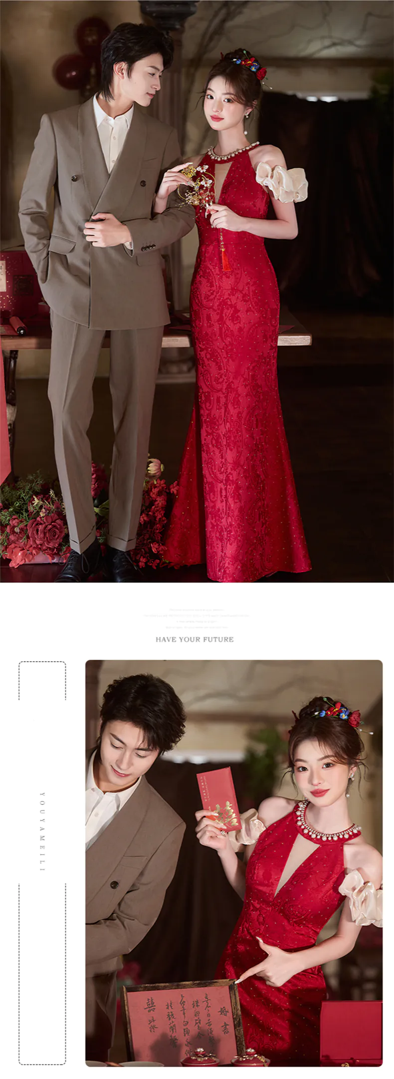 Classy-Wine-Red-Halter-Neck-Mermaid-Evening-Dress-Fishtail-Party-Gown12