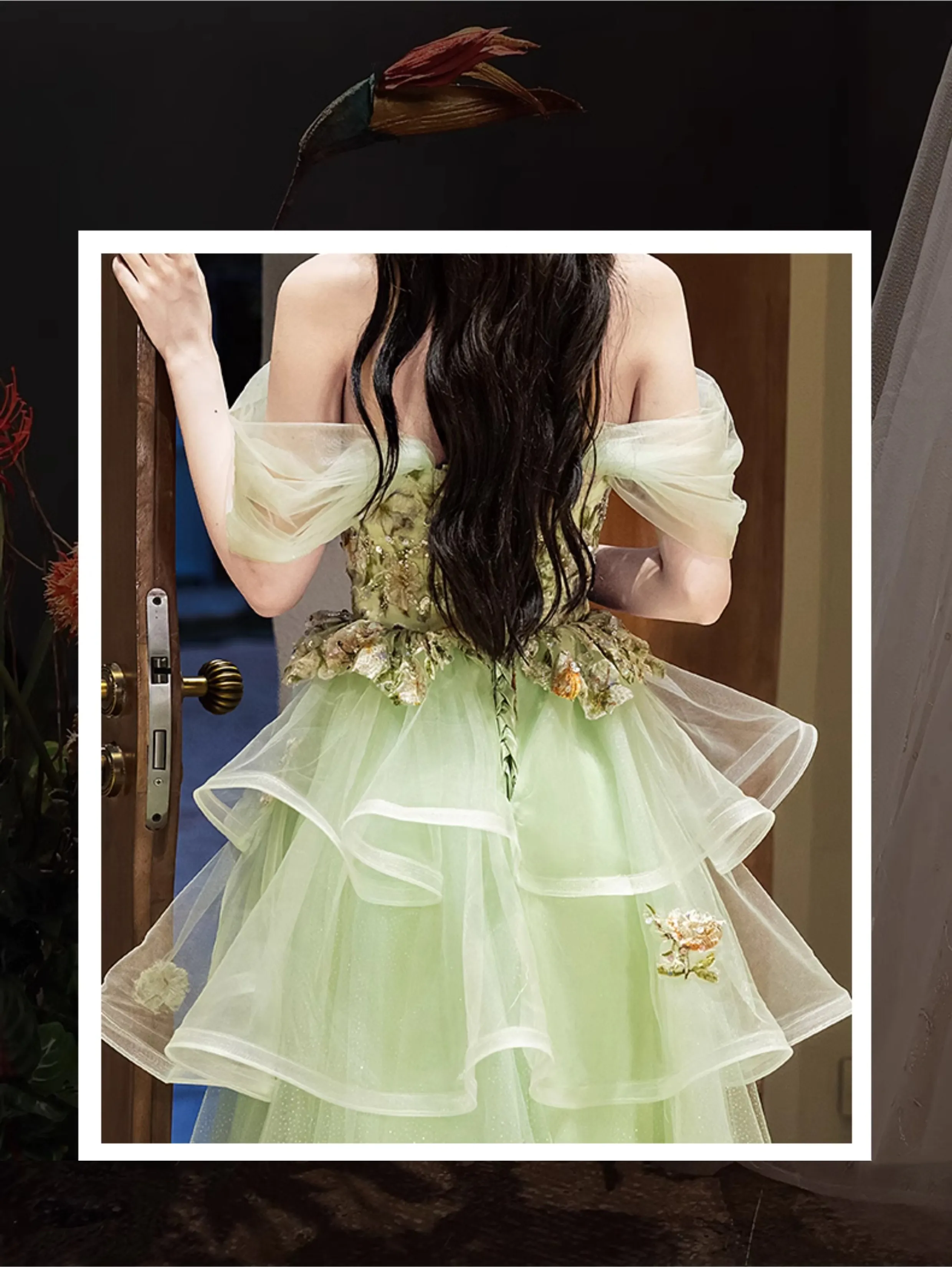 Elegant-Off-Shoulder-Mint-Green-Floral-Embroidery-Tulle-Evening-Dress09
