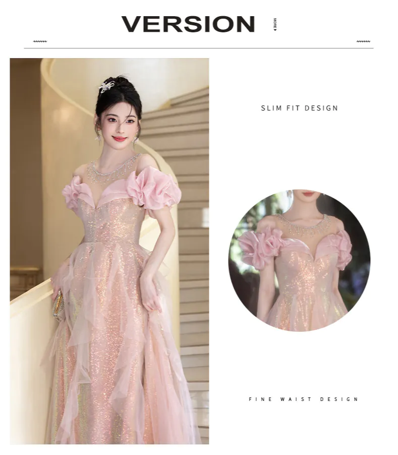 Elegant-Pink-Shimmering-Off-Shoulder-Ruffle-Sleeve-Formal-Evening-Dress10