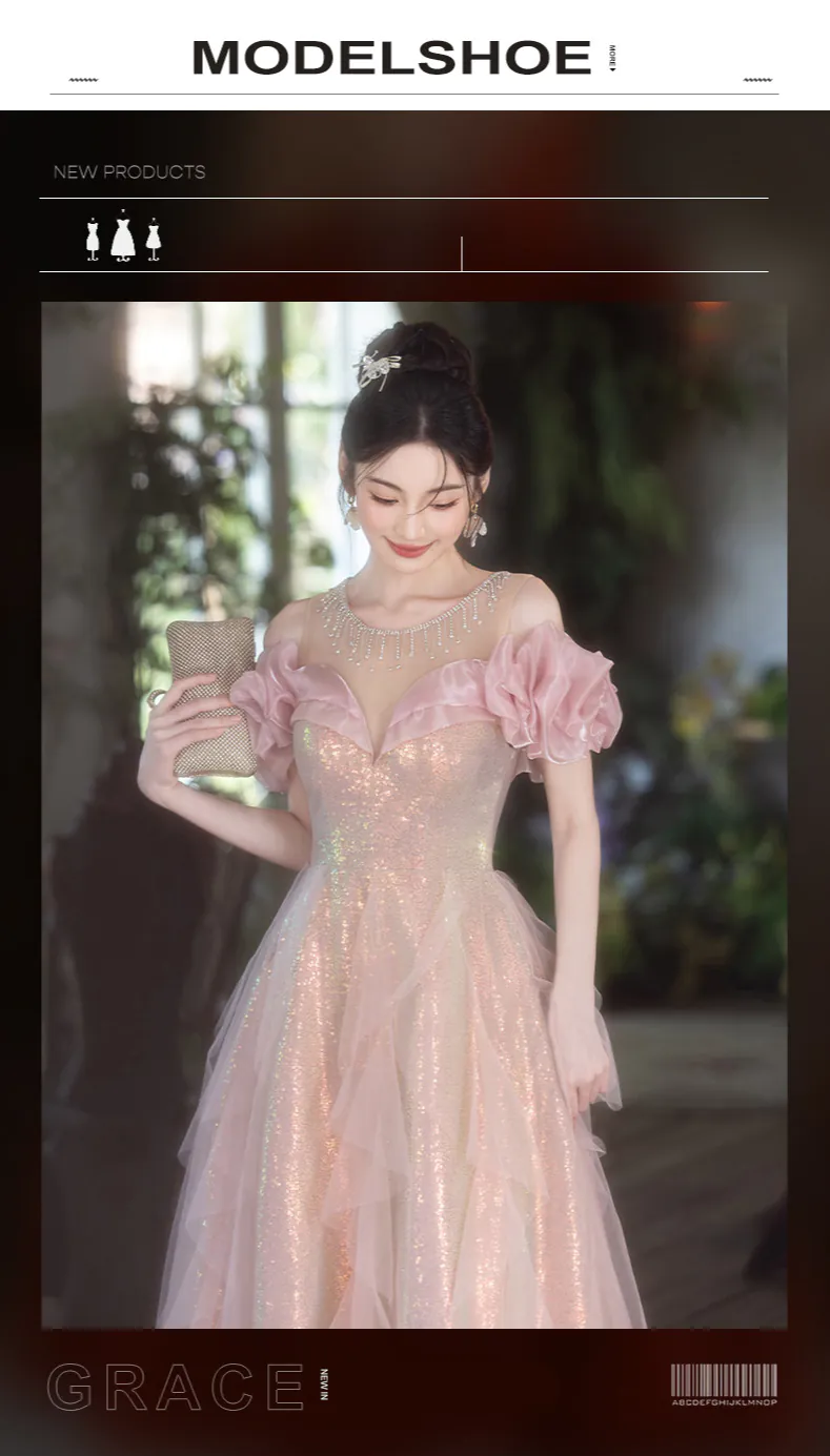 Elegant-Pink-Shimmering-Off-Shoulder-Ruffle-Sleeve-Formal-Evening-Dress11