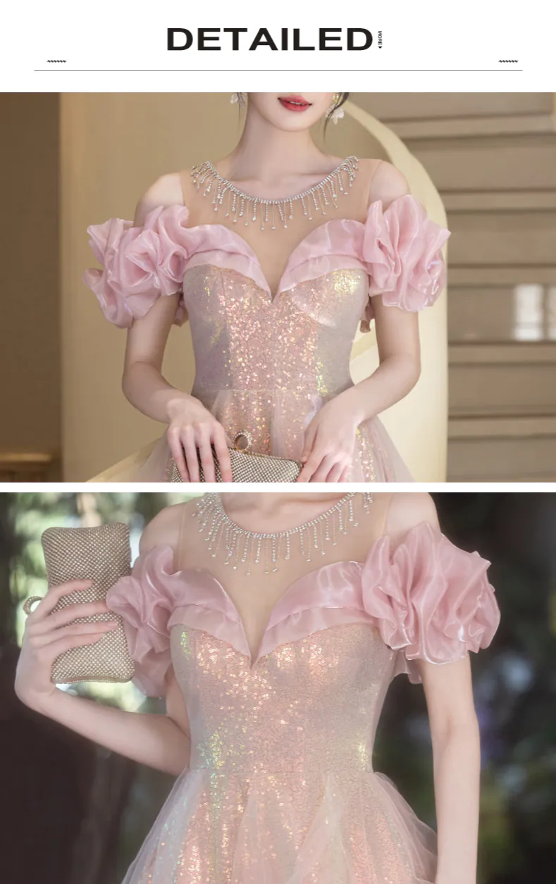 Elegant-Pink-Shimmering-Off-Shoulder-Ruffle-Sleeve-Formal-Evening-Dress15