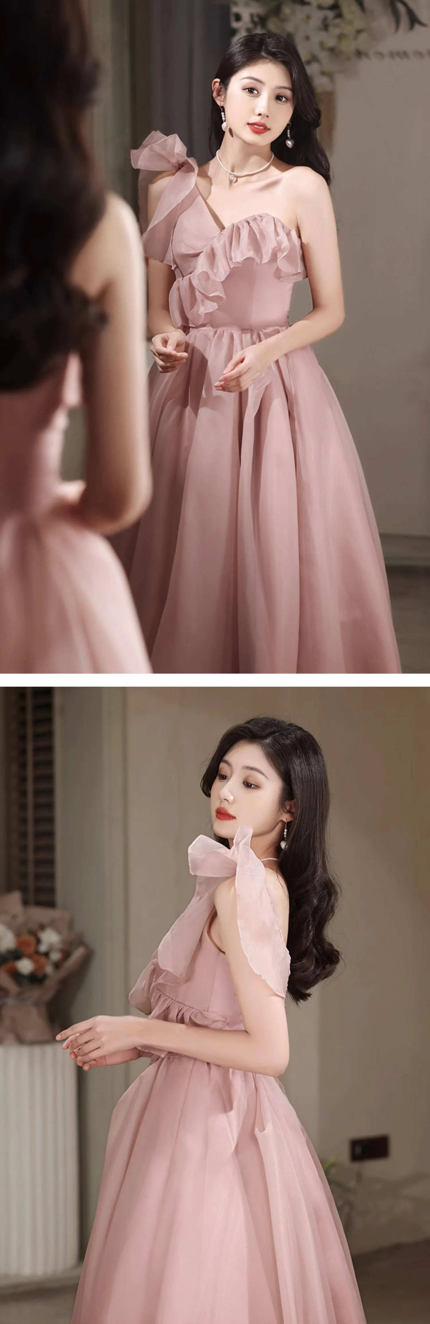 Ethereal-A-Line-Dusty-Pink-One-Shoulder-Matte-Organza-Formal-Prom-Dress11