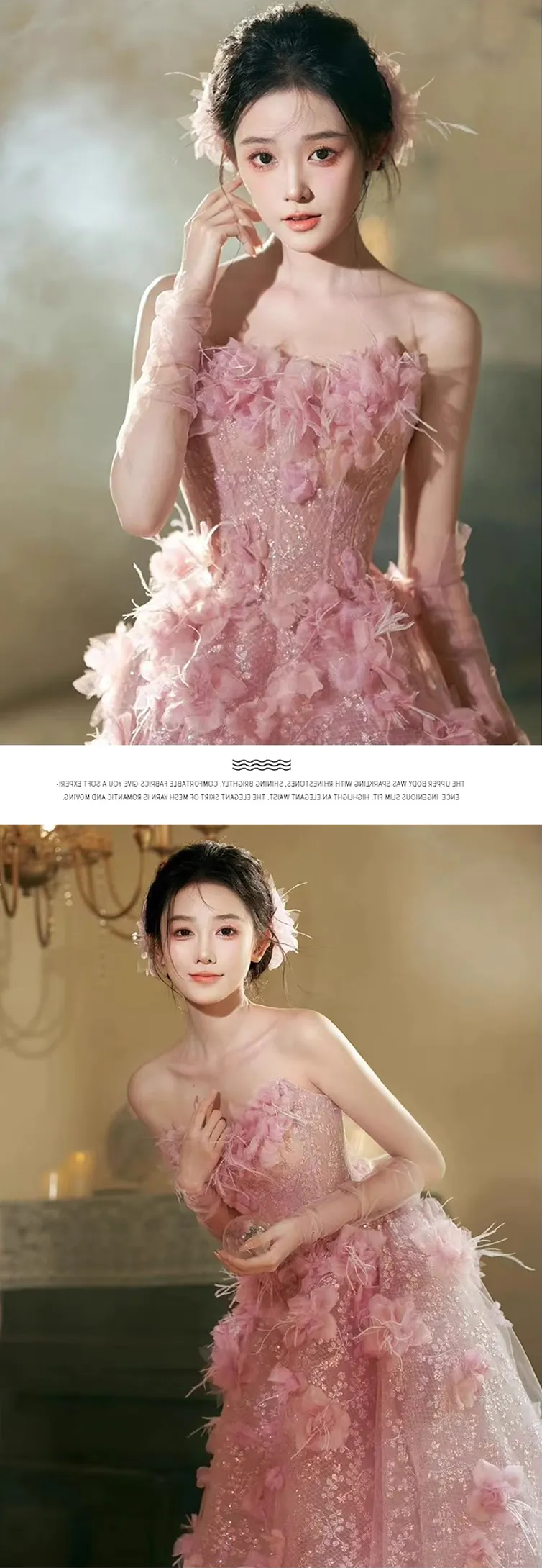 everlasting fairytale pink dress Once upon a dream, there was a bride who dared to wear blush. The 'Fairytale'  gowncrafted in cascading tulle and kissed with couture elegancewasn't  just her dress; it was her story, told