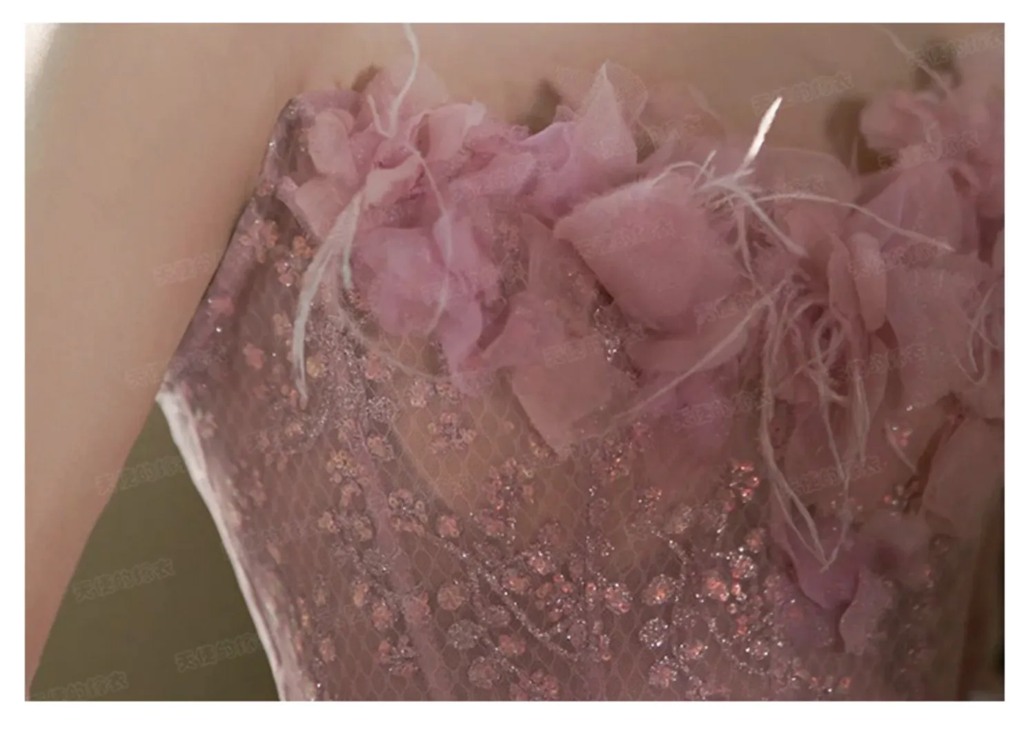 Fairy-Light-Pink-Strapless-3D-Floral-Sparkly-Lace-Tulle-Evening-Party-Dress08