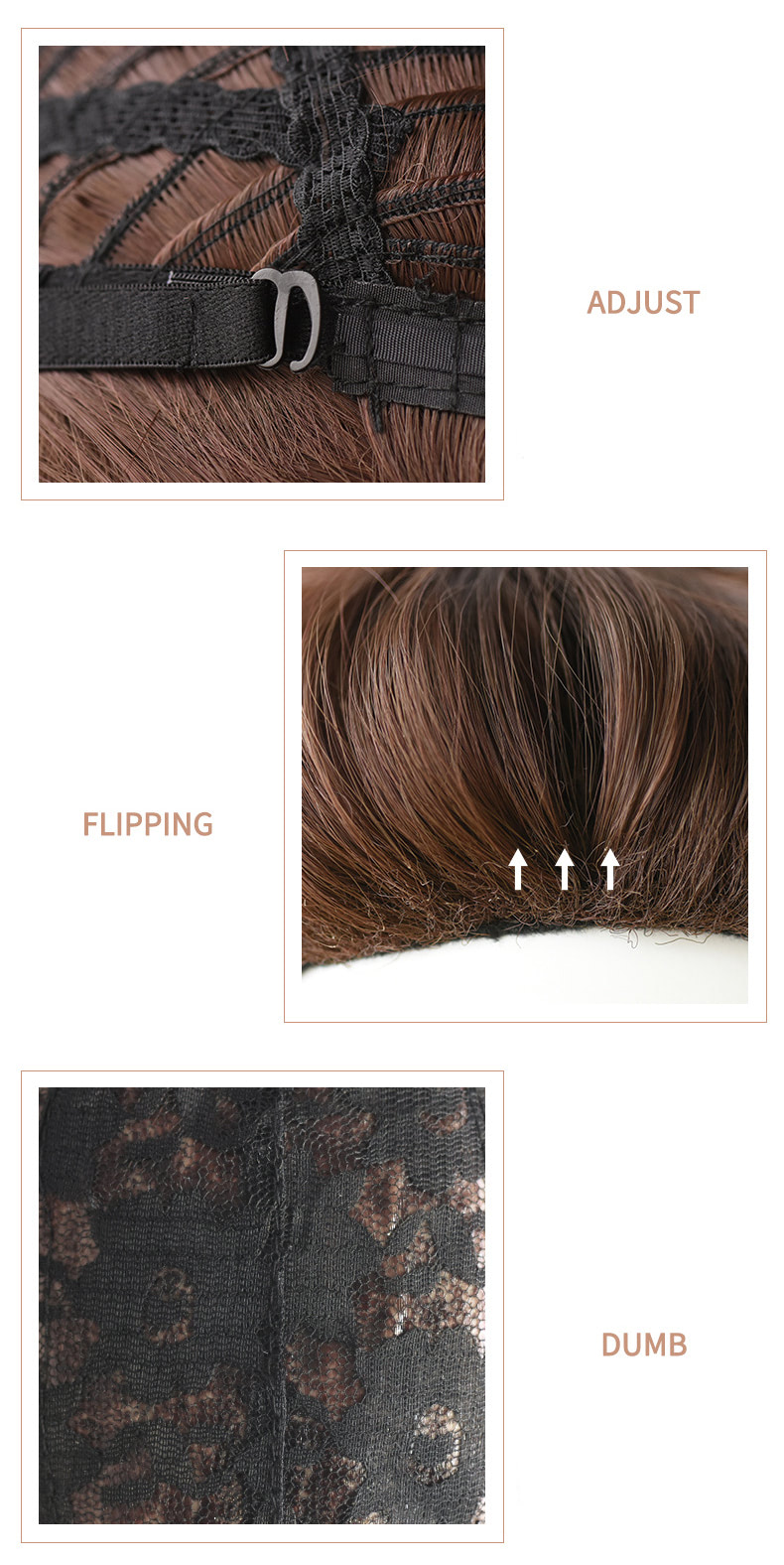 Middle Part Gradient Golden Brown Heat Resistant Curly Wavy Wig15