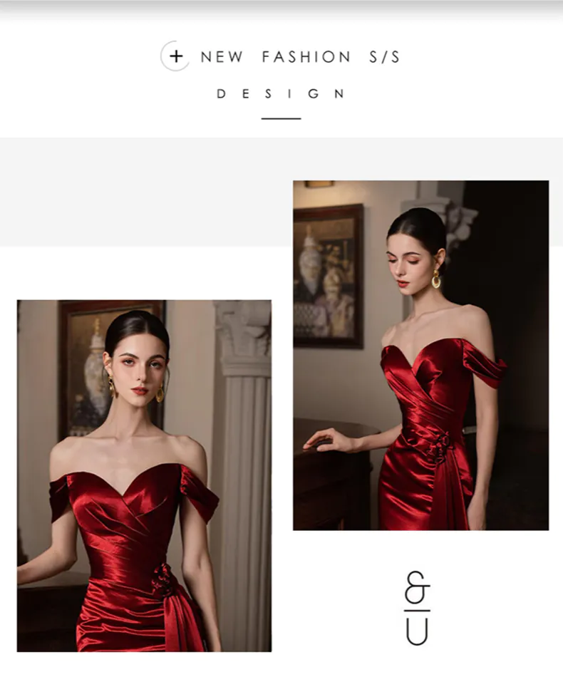 Modest-Off-the-Shoulder-Mermaid-Satin-Burgundy-Formal-Dress-Outfit-Gown08