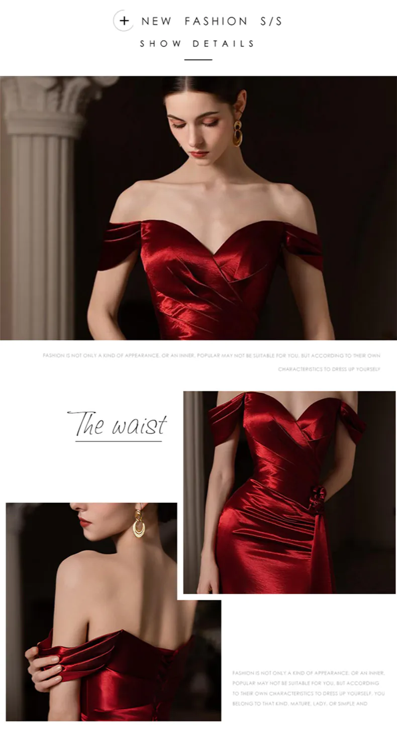Modest-Off-the-Shoulder-Mermaid-Satin-Burgundy-Formal-Dress-Outfit-Gown10