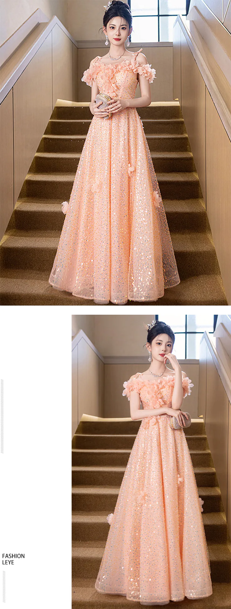 Modest-Soft-Peach-Pink-Princess-Glitter-Formal-Engagement-Evening-Gown07