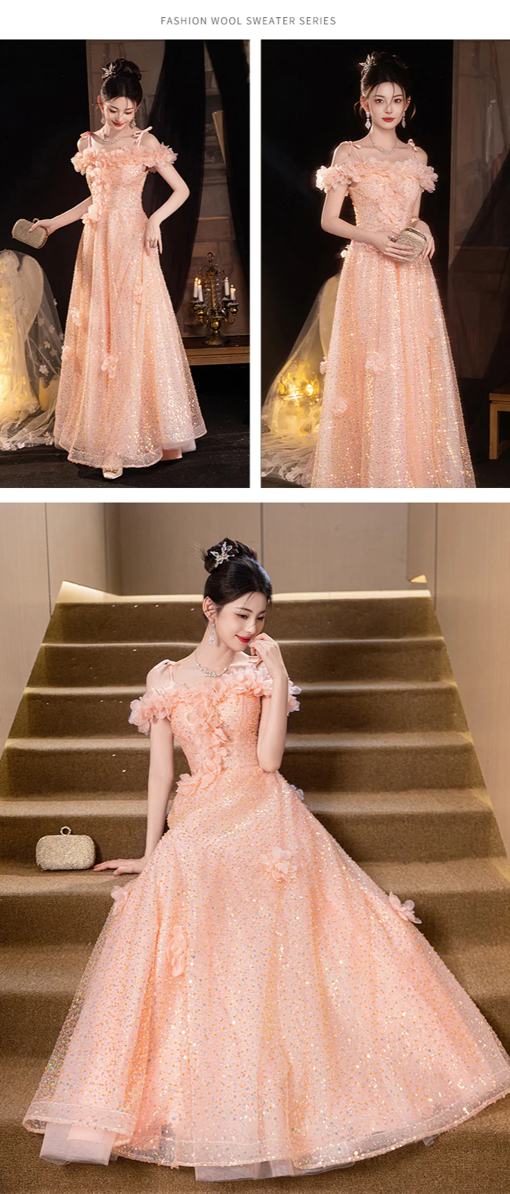 Modest-Soft-Peach-Pink-Princess-Glitter-Formal-Engagement-Evening-Gown12