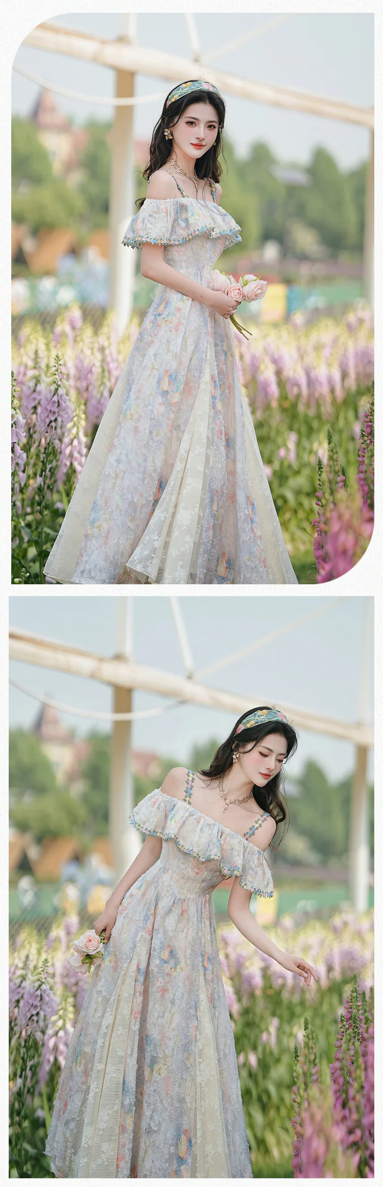 Monet-Garden-Floral-Camisole-Slip-with-Sheer-Mesh-Capelet-Cover-Up-Set13
