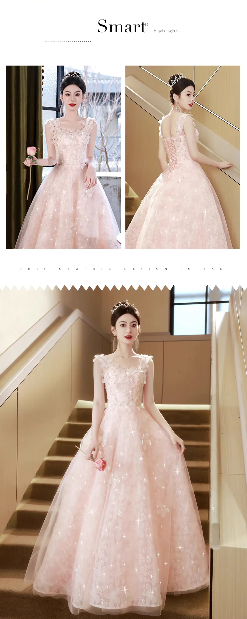 Romantic-Pink-Floral-Wedding-Toast-Graduation-Party-Dress-Evening-Gown13