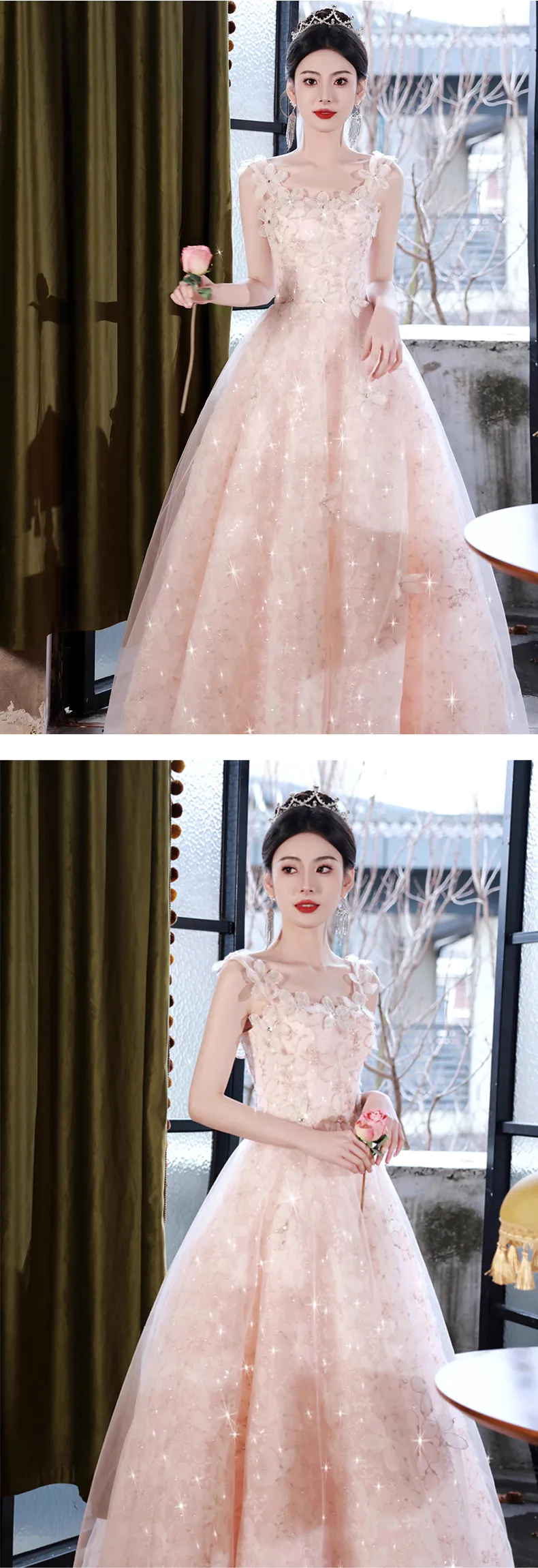 Romantic-Pink-Floral-Wedding-Toast-Graduation-Party-Dress-Evening-Gown15