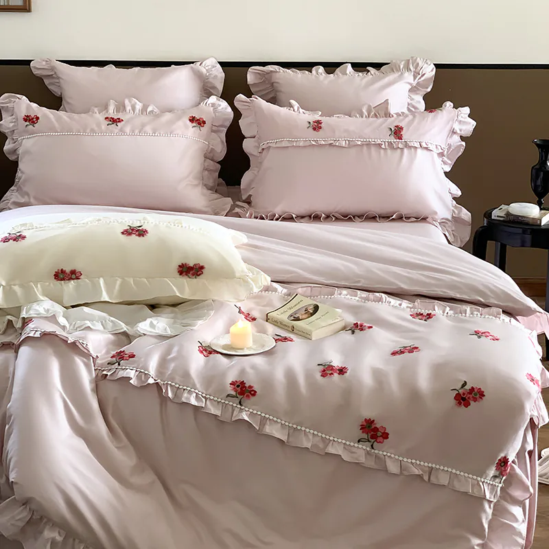 Ruffle Princess Long Staple Cotton Quilt Cover Bedding 4 Piece Set01