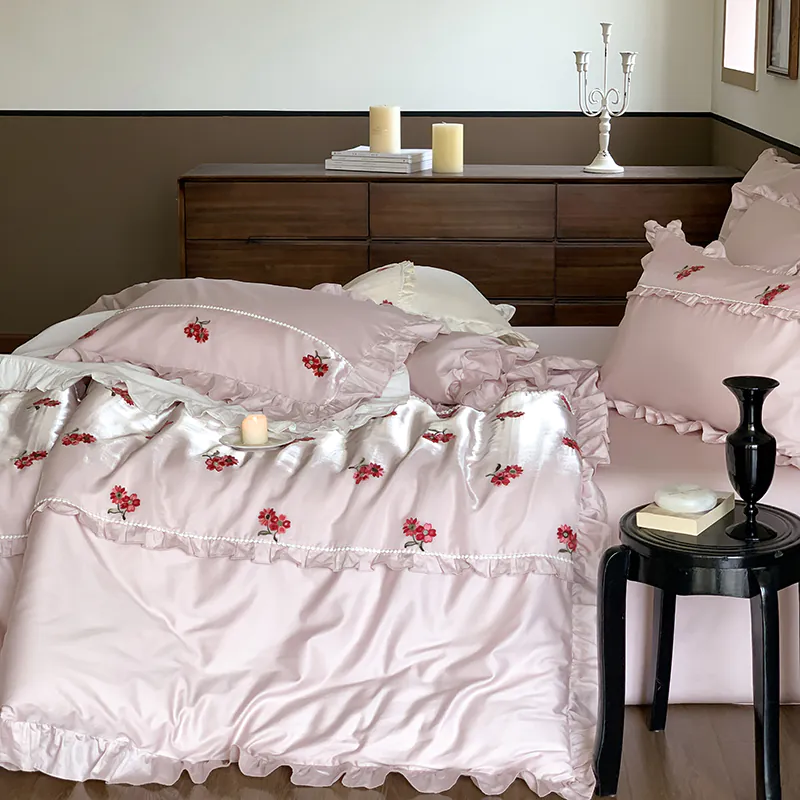 Ruffle Princess Long Staple Cotton Quilt Cover Bedding 4 Piece Set02
