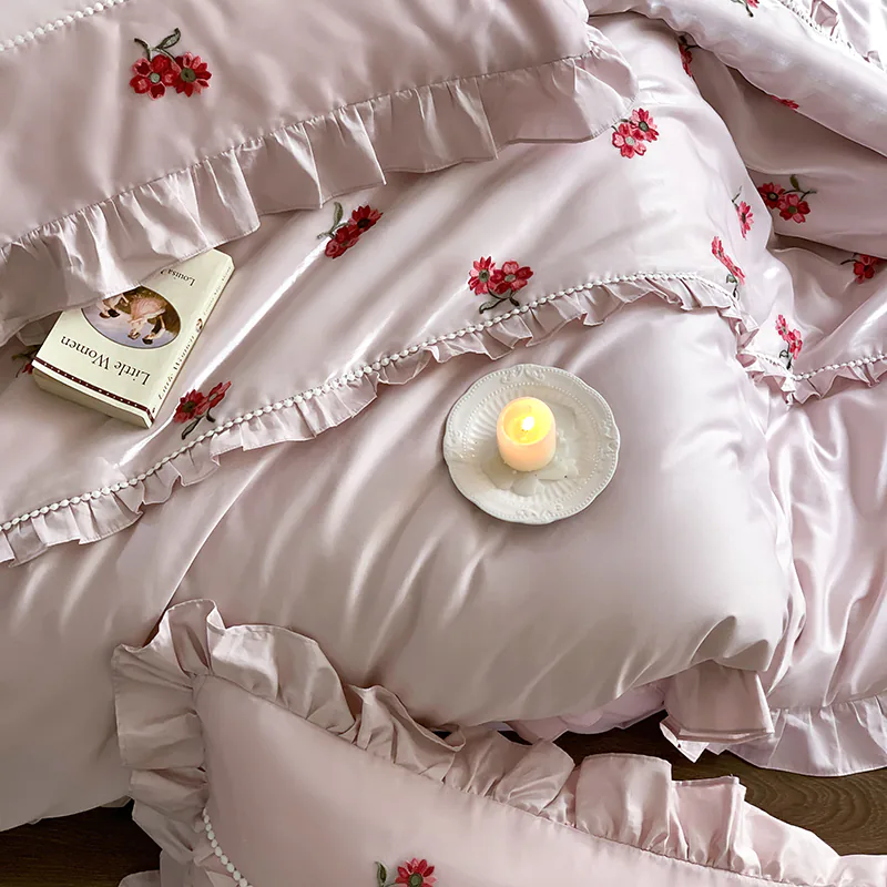 Ruffle Princess Long Staple Cotton Quilt Cover Bedding 4 Piece Set05