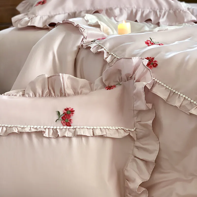 Ruffle Princess Long Staple Cotton Quilt Cover Bedding 4 Piece Set06