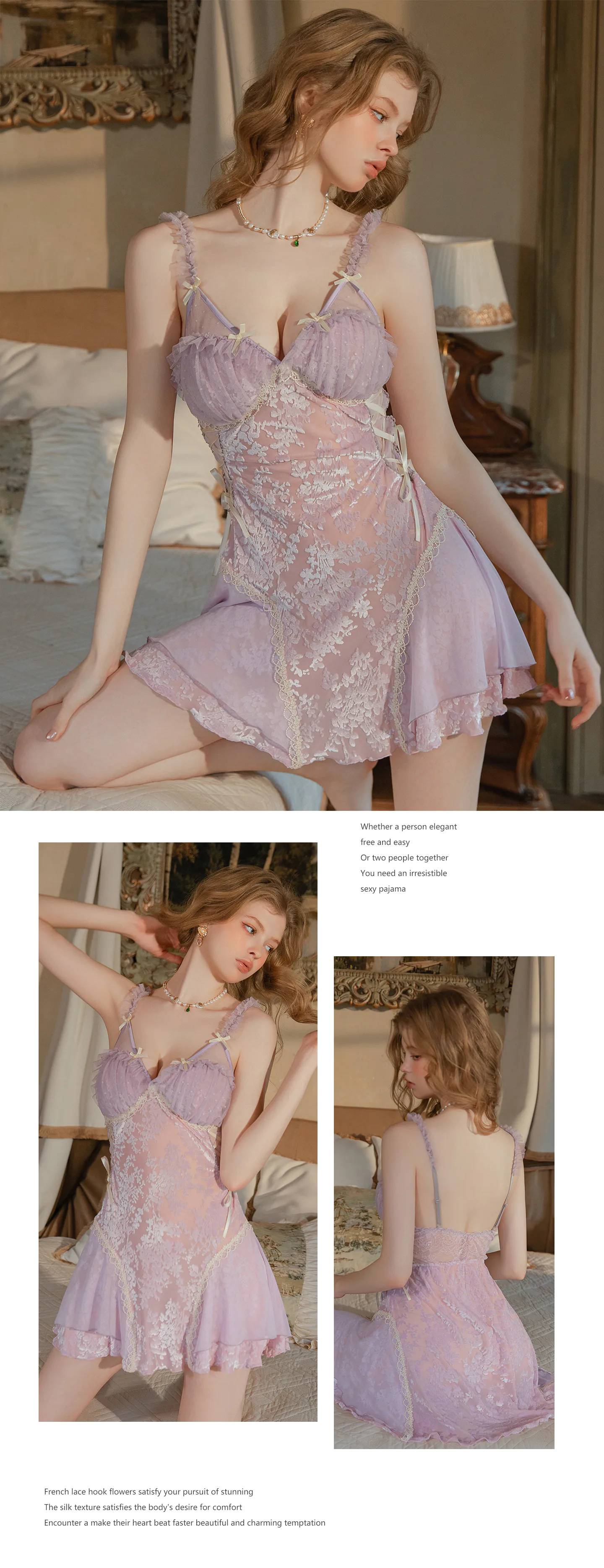 Sexy-Burnout-Sheer-Lace-Built-In-Padded-Floral-Mesh-Slip-Nightgown16