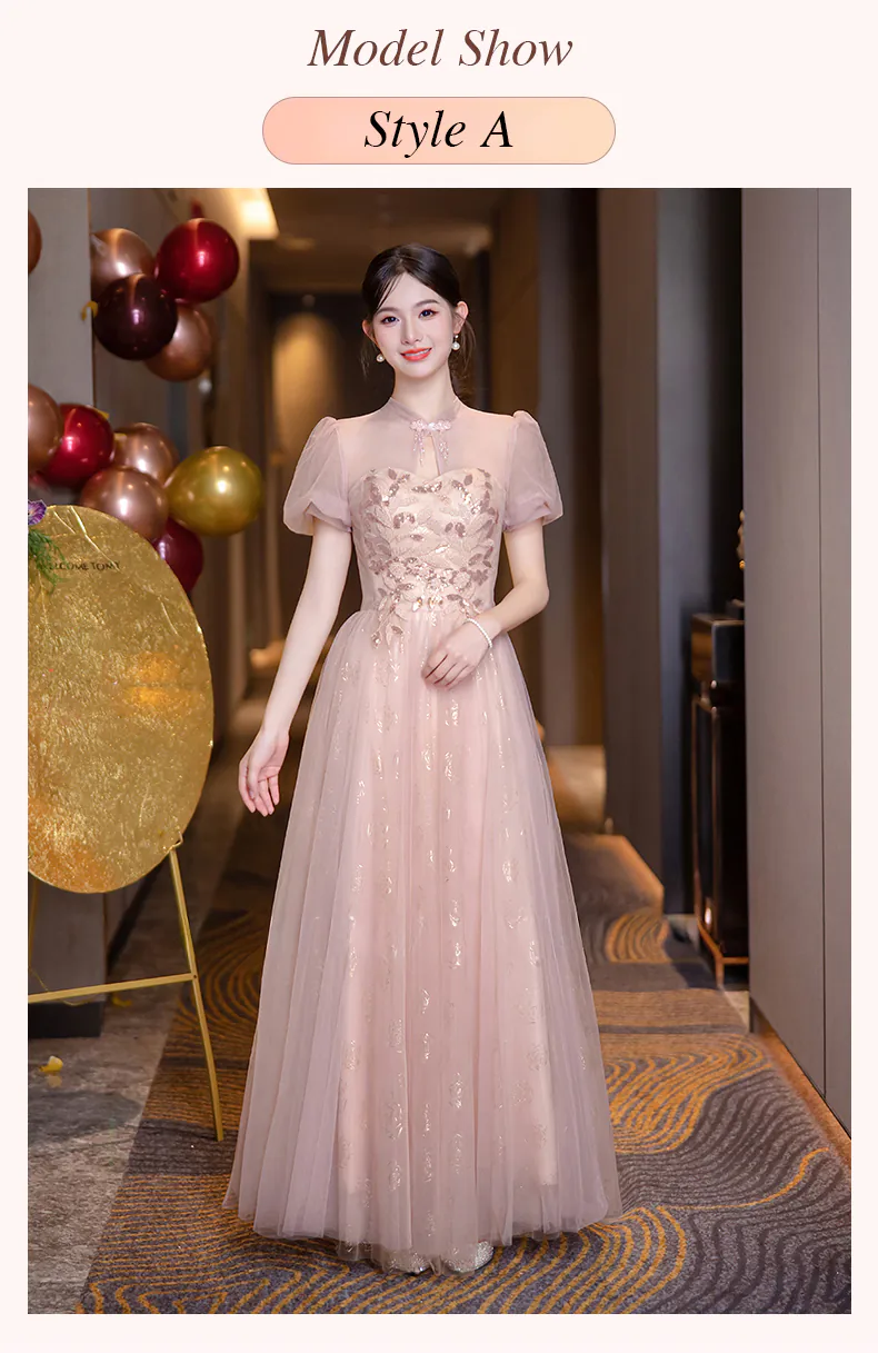 Sweet-Pink-Floral-Embroidery-Wedding-Guest-Party-Outfit-Bridesmaid-Dress11