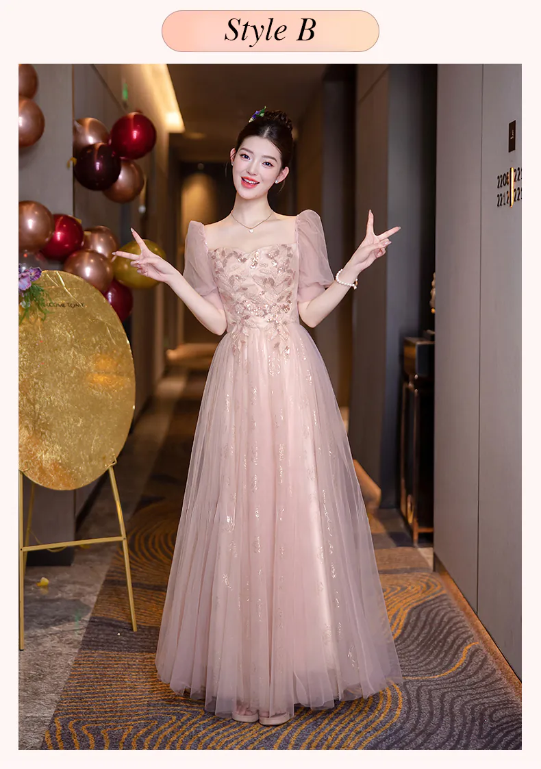 Sweet-Pink-Floral-Embroidery-Wedding-Guest-Party-Outfit-Bridesmaid-Dress14