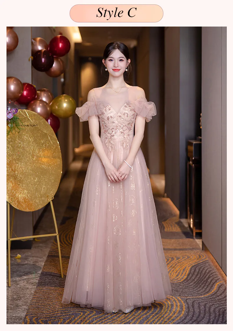 Sweet-Pink-Floral-Embroidery-Wedding-Guest-Party-Outfit-Bridesmaid-Dress17