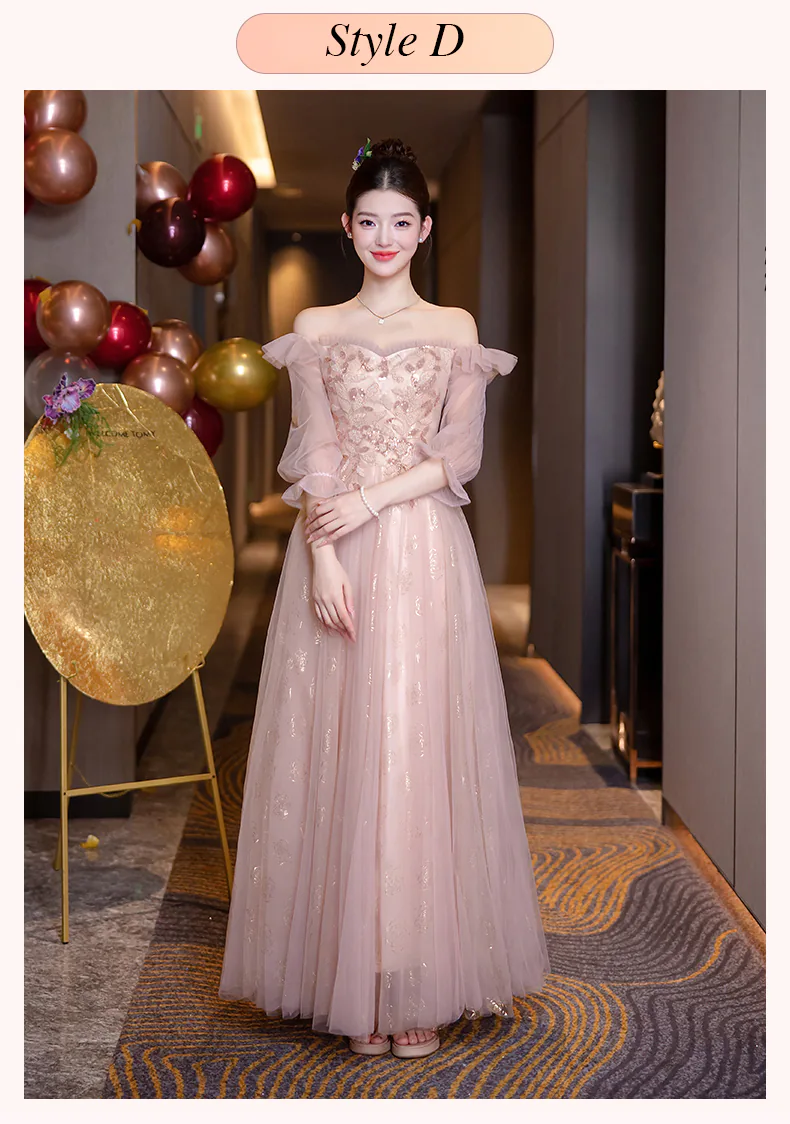 Sweet-Pink-Floral-Embroidery-Wedding-Guest-Party-Outfit-Bridesmaid-Dress20