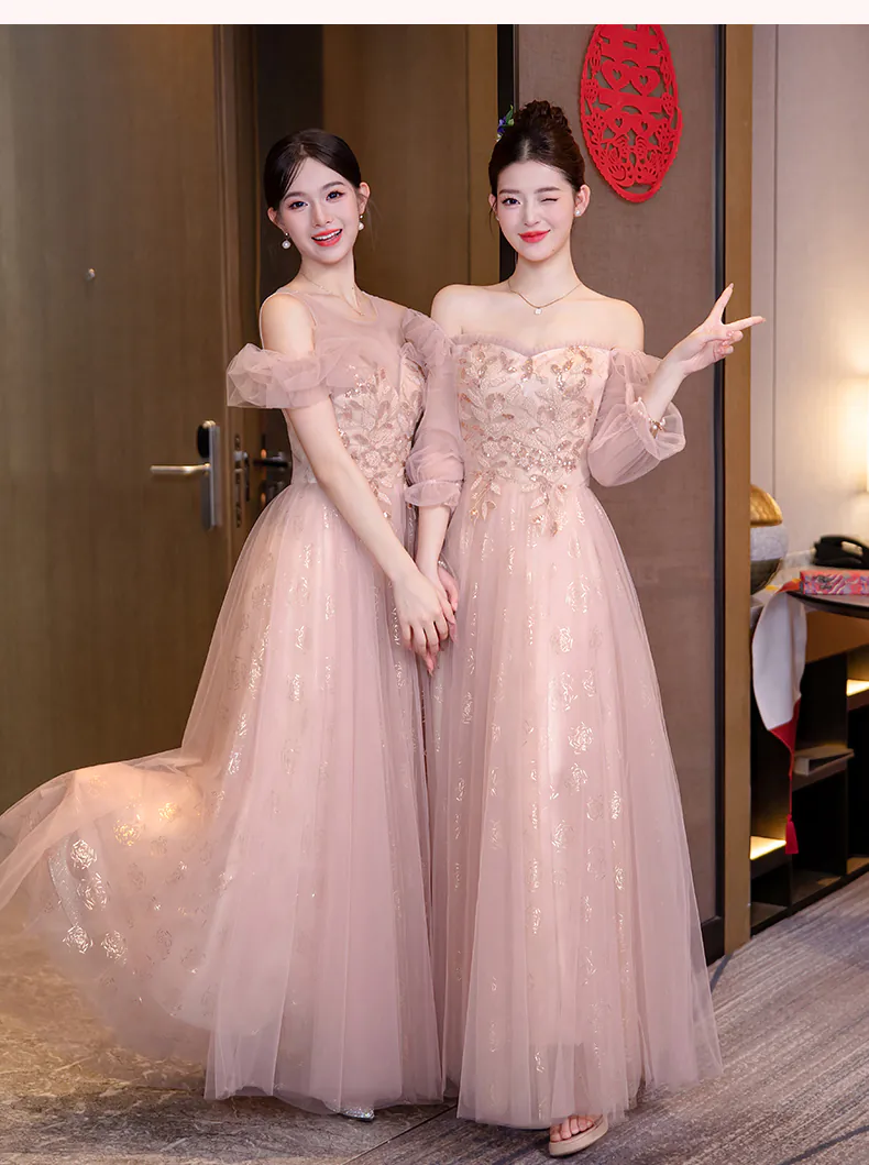 Sweet-Pink-Floral-Embroidery-Wedding-Guest-Party-Outfit-Bridesmaid-Dress22