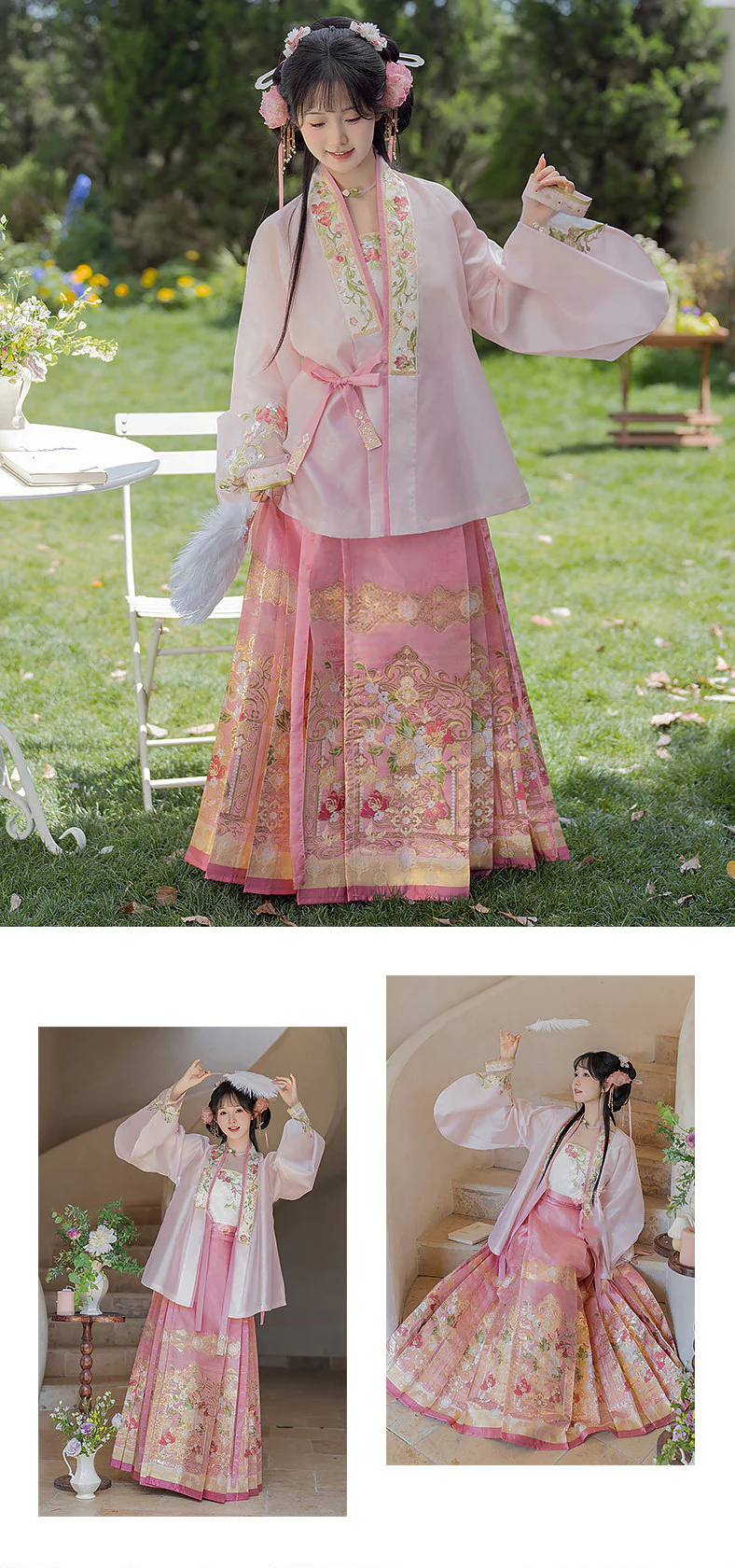 Traditional-Ming-Dynasty-Style-Mamian-Skirt-Cross-Wear-Hanfu-3-Piece-Set12