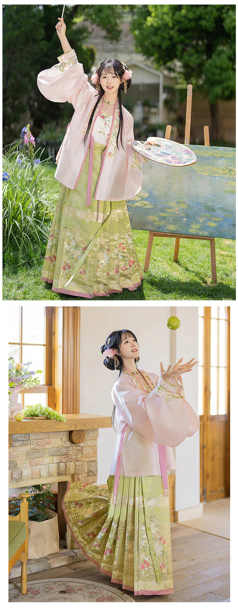 Traditional-Ming-Dynasty-Style-Mamian-Skirt-Cross-Wear-Hanfu-3-Piece-Set14