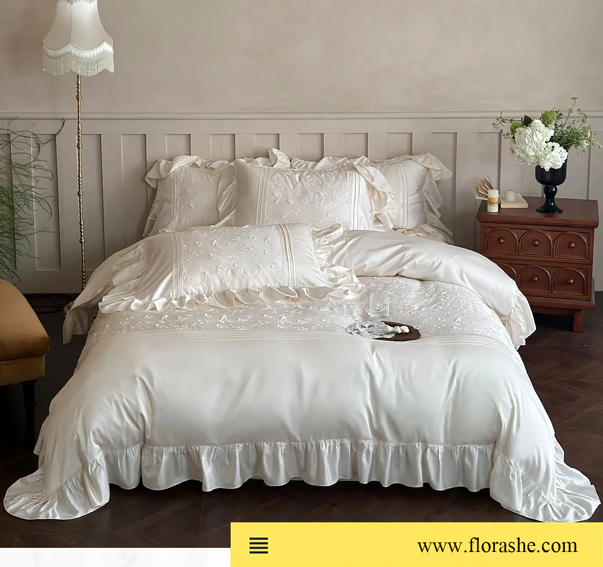 3D-Butterfly-Embroidery-Pleated-Ruffle-Edge-Tencel-Cotton-Bedding-Set10