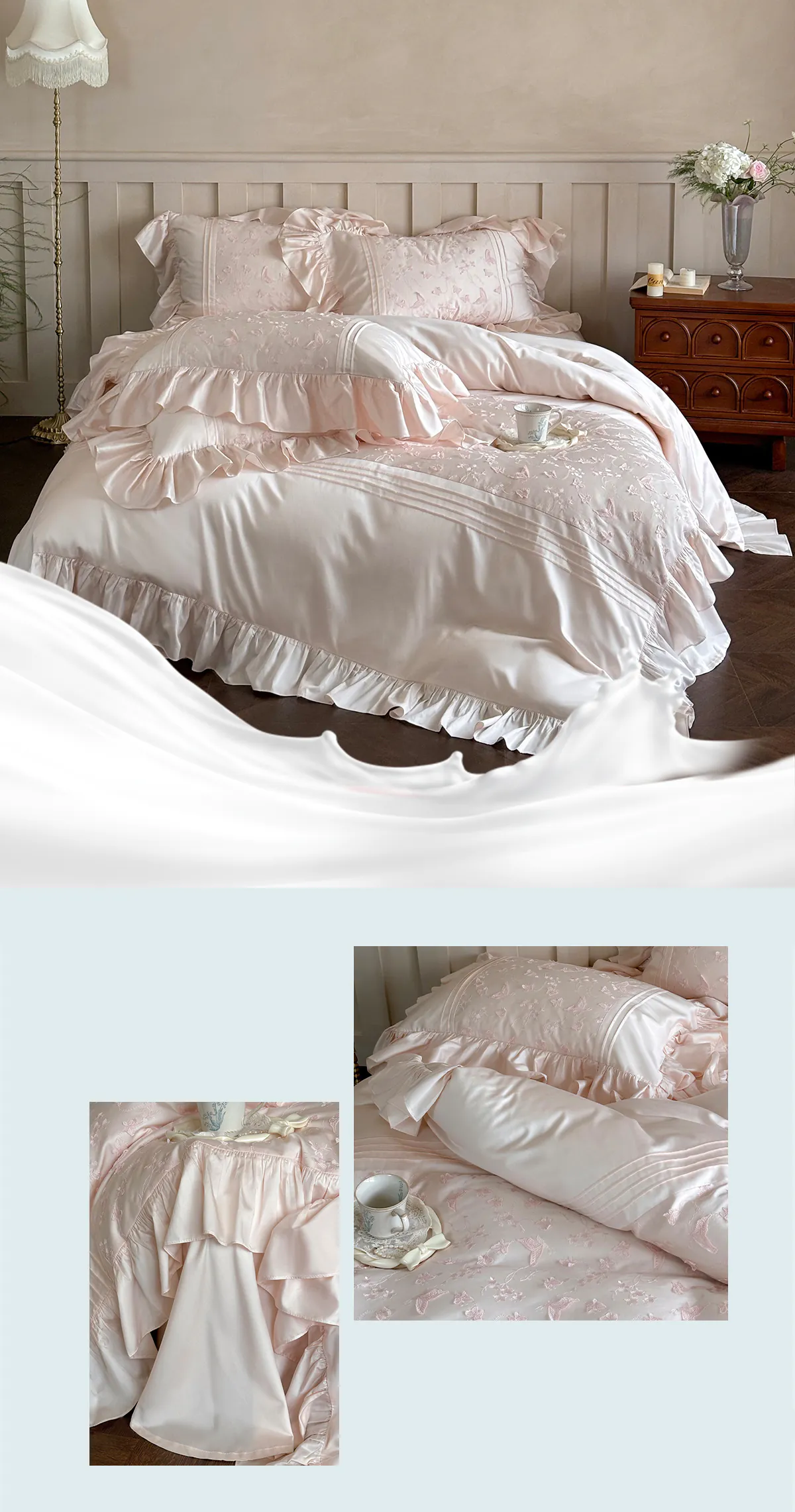 3D-Butterfly-Embroidery-Pleated-Ruffle-Edge-Tencel-Cotton-Bedding-Set18
