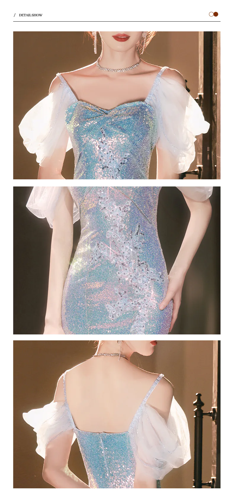 Boutique-Blue-Square-Neck-Short-Tulle-Sleeves-Mermaid-Glitter-Evening-Dress17