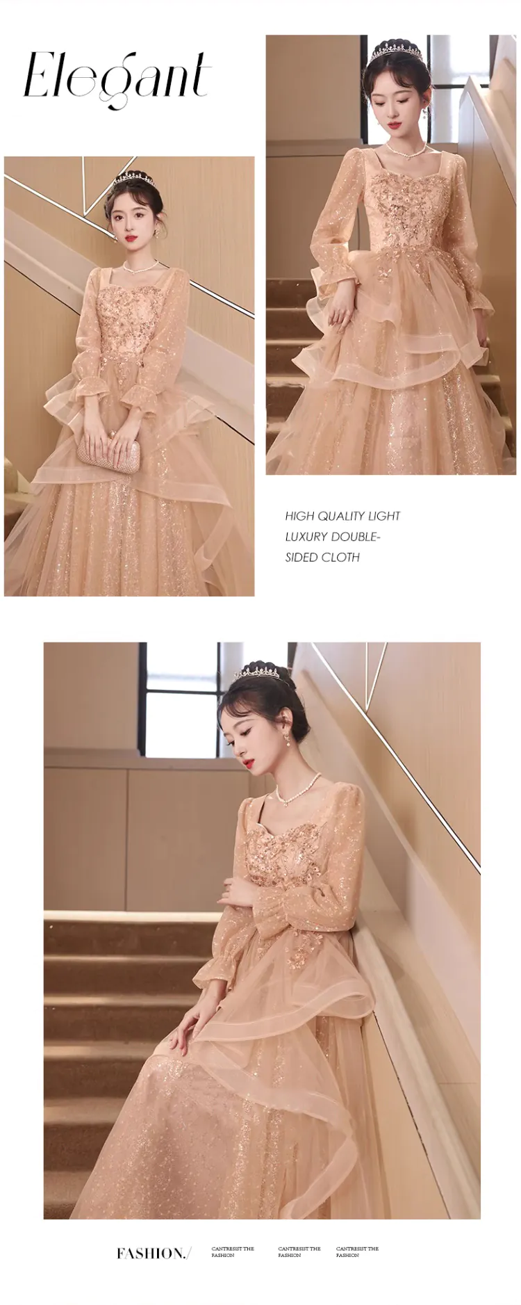 Classy-Elegant-Khaki-Long-Sleeve-Formal-Party-Dress-Aesthetic-Ball-Gown13