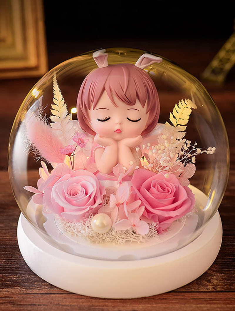 Creative Eternal Rose in Glass Dome Preserved Flower Gift for Her01