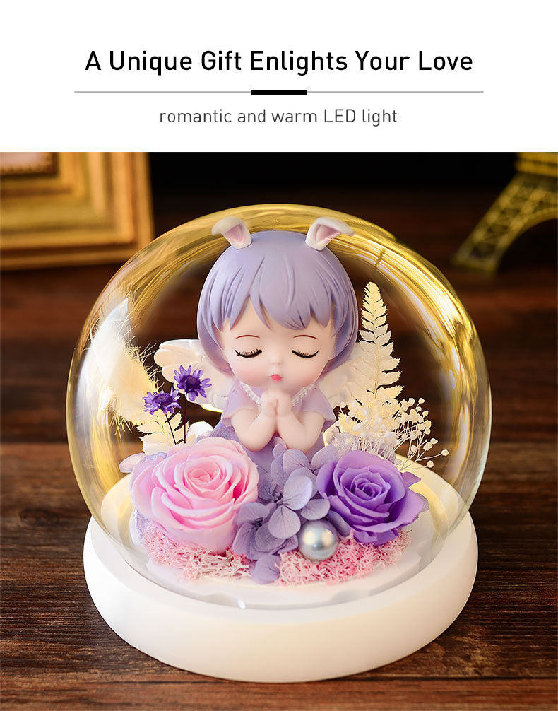 Creative Eternal Rose in Glass Dome Preserved Flower Gift for Her10