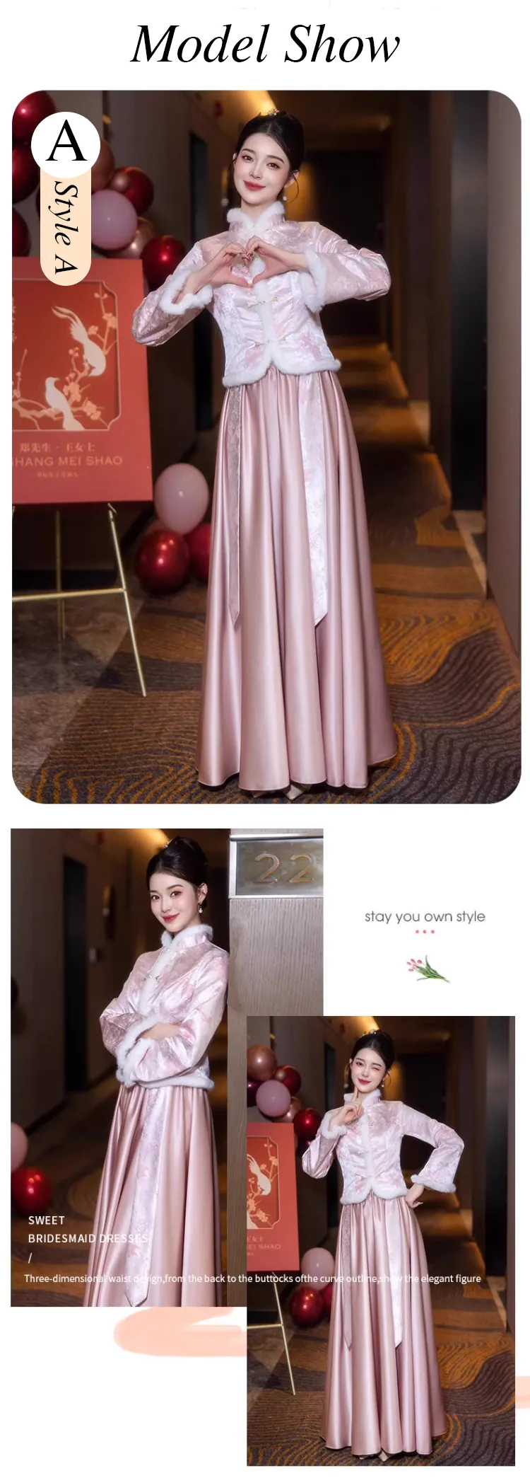 Elegant-Chinese-Style-Pink-Long-Sleeve-Fall-Winter-Warm-Bridesmaid-Dress11