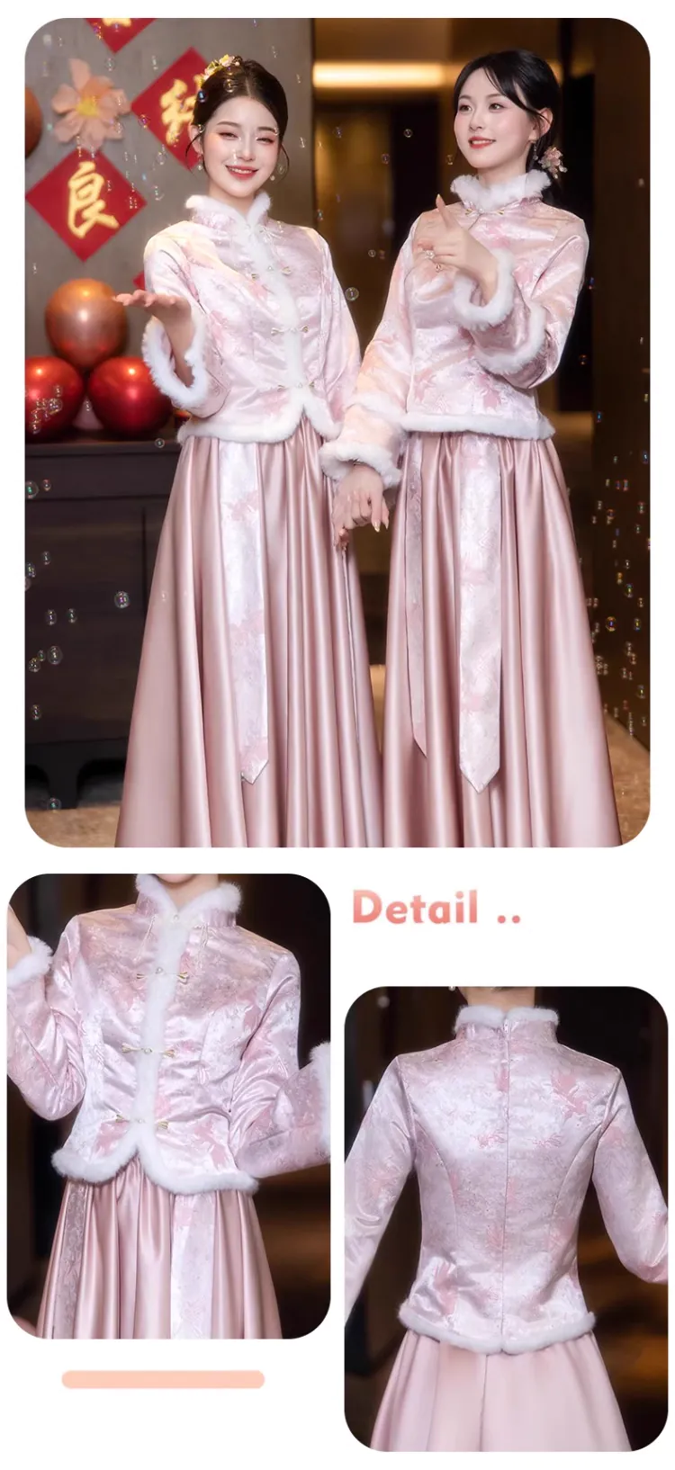 Elegant-Chinese-Style-Pink-Long-Sleeve-Fall-Winter-Warm-Bridesmaid-Dress12