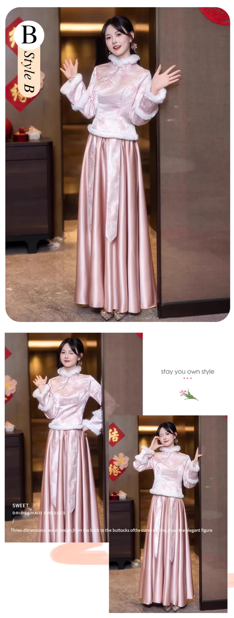 Elegant-Chinese-Style-Pink-Long-Sleeve-Fall-Winter-Warm-Bridesmaid-Dress13