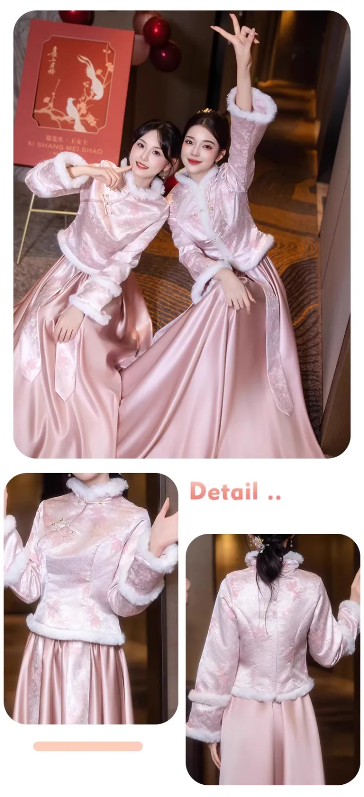 Elegant-Chinese-Style-Pink-Long-Sleeve-Fall-Winter-Warm-Bridesmaid-Dress14