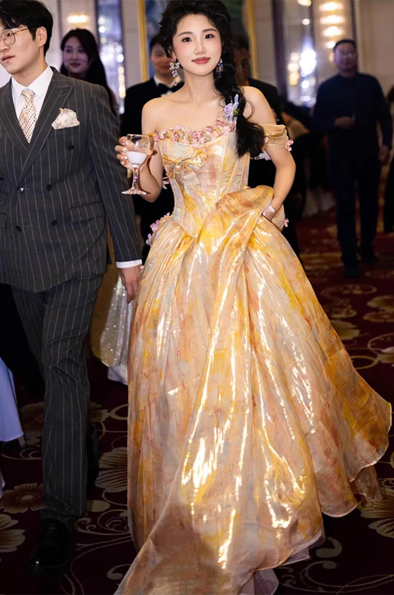 Elegant-Golden-Princess-Off-Shoulder-Formal-Ball-Gown-Prom-Party-Dress06